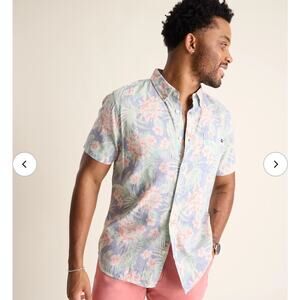 Chubbies Tropical Floral Resort Weave Friday Short Sleeved Button Down Shirt XXL